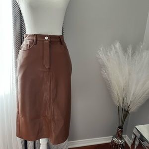 Wilfred NEW Vegan Leather Midi Skirt